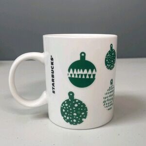 Starbucks Coffee Mug Christmas Ornaments Cup Holiday 2016 12 oz Green & Cream